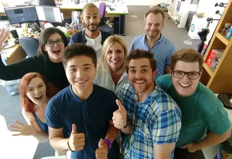 Kai-Yan with the team on his last day.